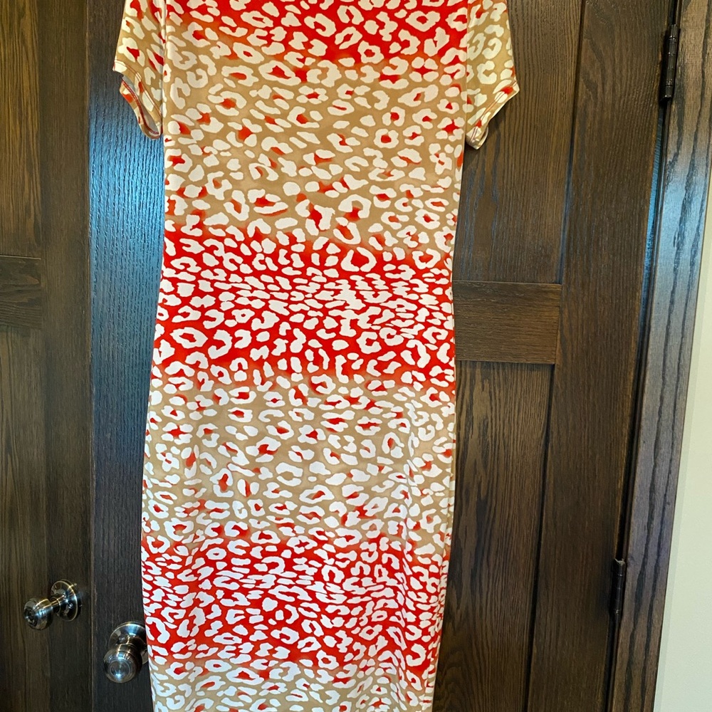 Jones New York Red, Tans, and Cream Dress - Picture 2 of 3